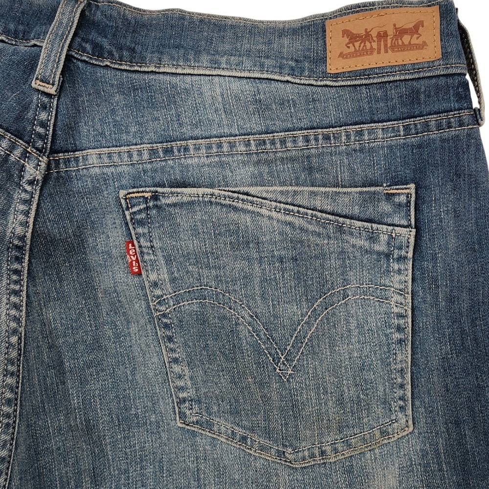 Levis 16 Blue 517 Mid Rise Capri Jeans Medium Wash Cuffed Cropped Denim Everyday